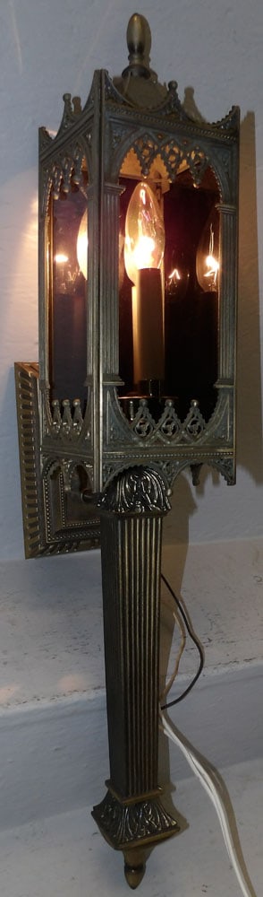 gilded metal Gothic style wall sconce (1 of 4)