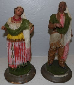 2 vintage wax figures