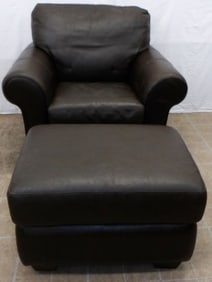 leather chair and ottoman