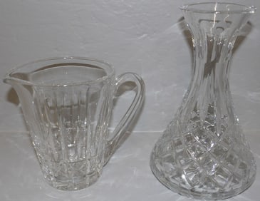 Waterford crystal vase and pitcher