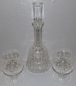 Waterford Crystal Decanter & Two Waterford Brandy Sniffers