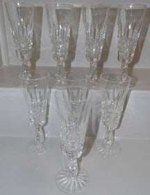 8 Waterford crystal champagne flutes