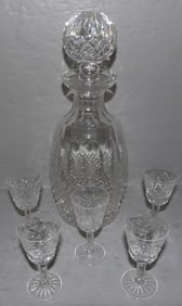 Waterford crystal decanter and 5 liqueurs