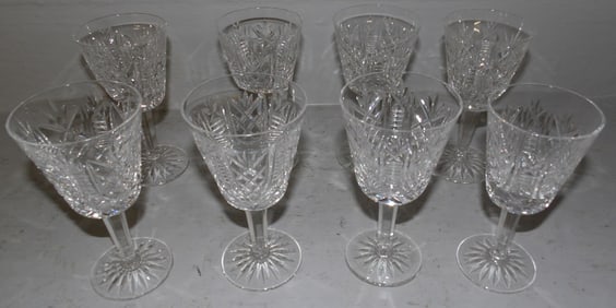 8 Waterford crystal wine glasses