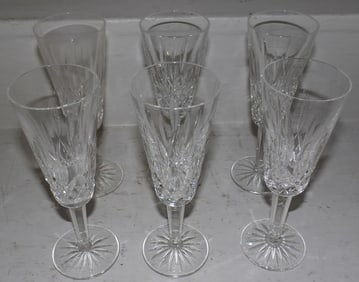6 Waterford crystal wine champagnes