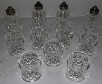 11 piece lot of Waterford napkin rings and salt and pepper shakers