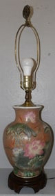 Oriental porcelain vase made into lamp