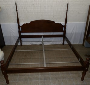 cherry king size bed with bolts and rails