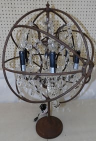 metal and crystal candelabra lamp