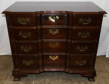 cherry block front four drawer chest by Ethan Allen