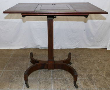 19th century mahogany telescopic book stand: 19th century mahogany telescopic book stand . 30 1/4" W 19" D 31 1/4" H "ALL DESCRIPTIONS AND ANY CONDITION STATEMENT GIVEN BY LANGSTON AUCTION GALLERY ARE STRICTLY OPINIONS AND LANGSTON'S SHALL HAVE
