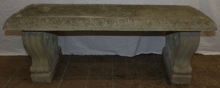 3 piece cast concrete bench