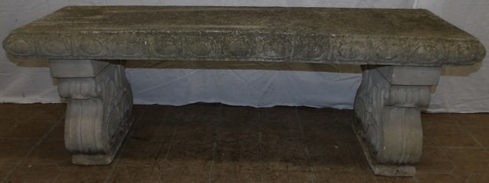 3 piece cast concrete bench