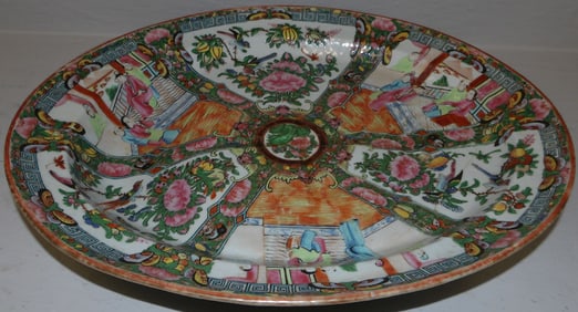 antique rose medallion well and tree platter