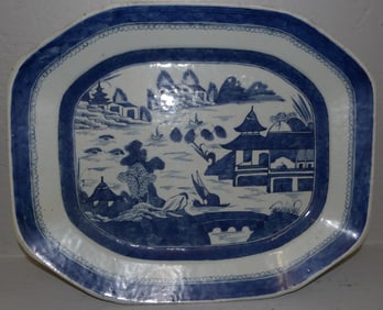 19th century canton platter, (chip with hairline)