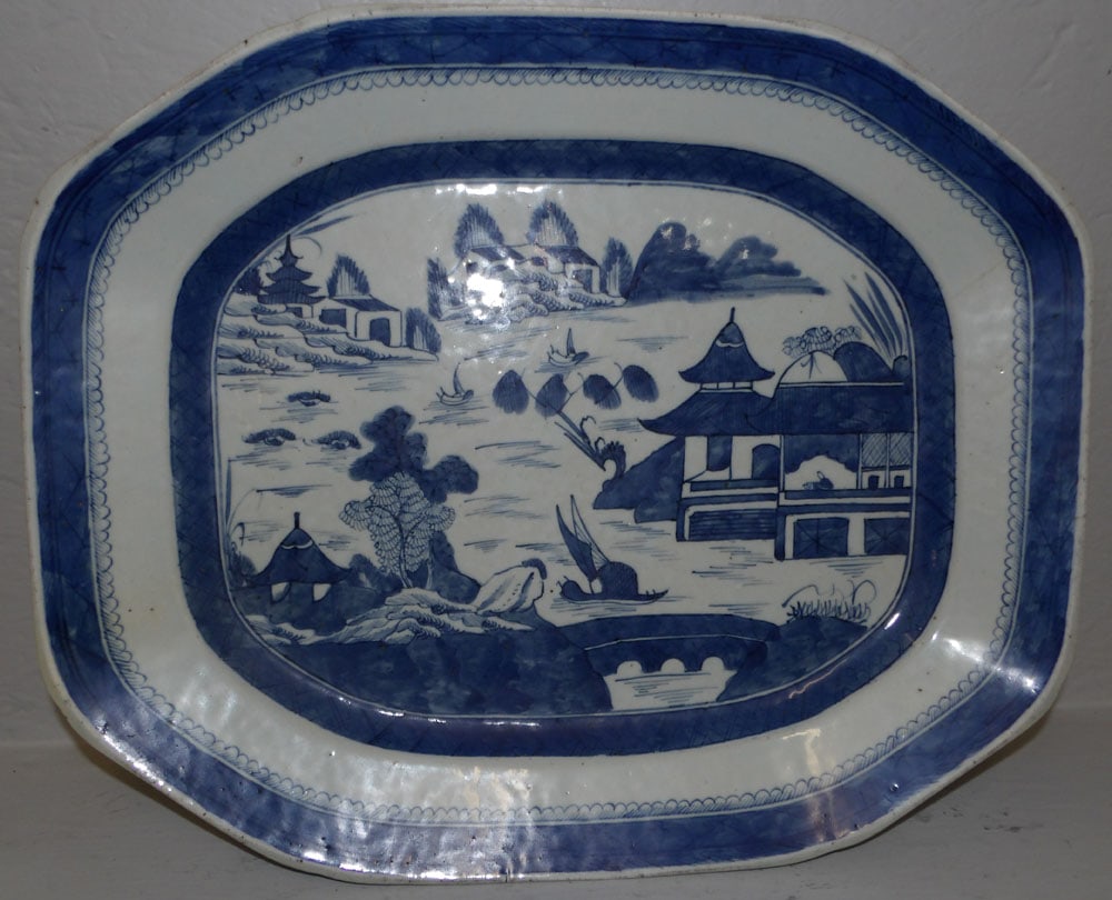 19th century canton platter, (chip with hairline) (1 of 5)