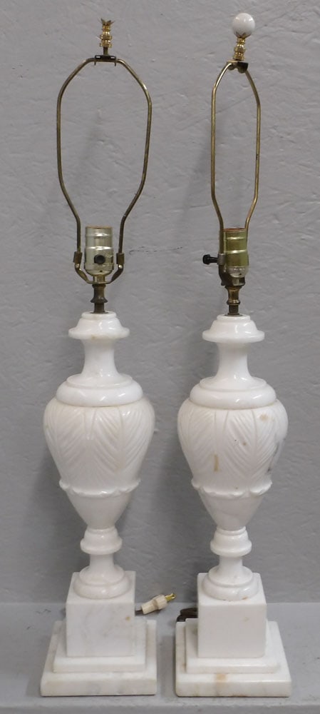 pair of carved alabaster lamps (1 of 4)