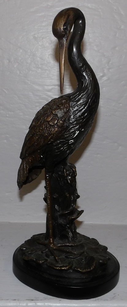 bronze heron sculpture (1 of 2)