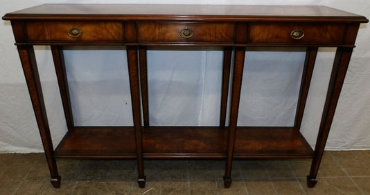 mahogany banded top console by Theodore Alexander