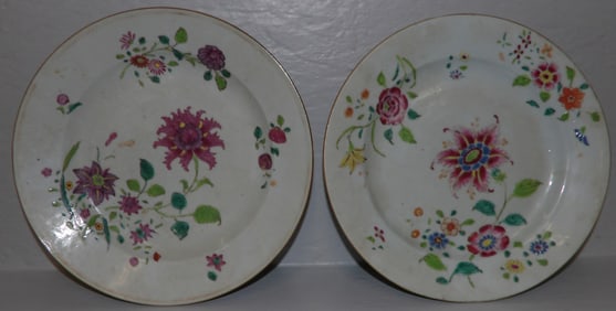 2 antique export porcelain plates