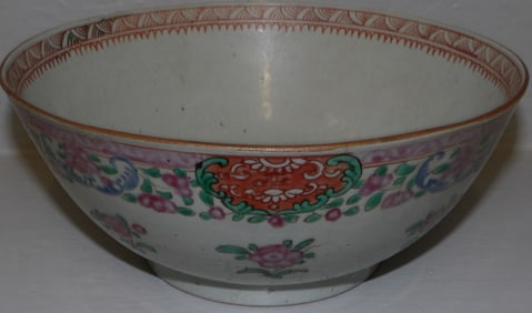 antique export porcelain bowl with restoration