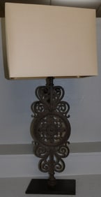 painted cast iron lamp