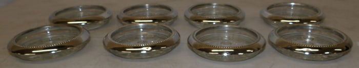 lot of silverplated & glass coasters