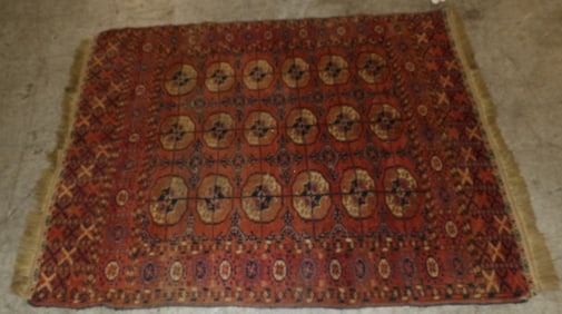 3'6" by 4' 6" antique handmade Oriental rug