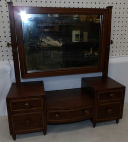 antique mahogany inlaid dressing mirror