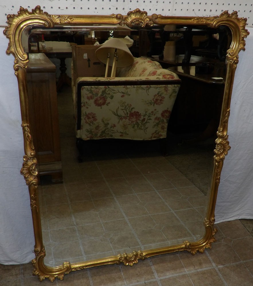gilded frame bevel mirror by Carvers Guild (1 of 4)