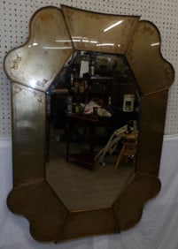 eglomise framed bevel mirror by Theodore Alexander