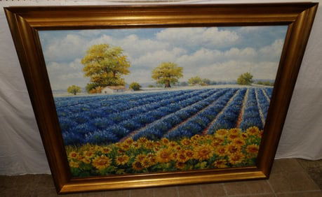 large framed oil on canvas
