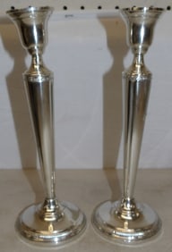 pair of sterling weighted candlesticks