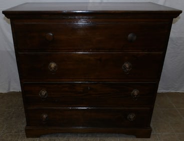 antique pine two drawer mule chest