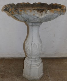 cast concrete bird bath