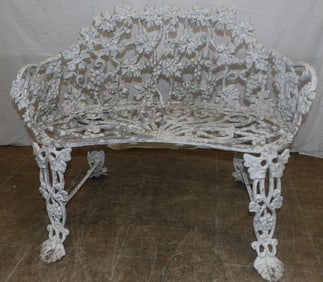 painted cast aluminum yard bench