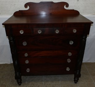 19th Century Mahogany Classical Three Over Four Drawer Chest
