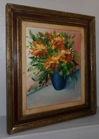 Framed Oil on Canvas Still Life Artist Signed