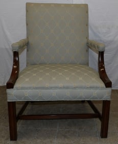 Mahogany & Upholstered Library Chair