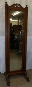Antique Walnut Cheval Mirror