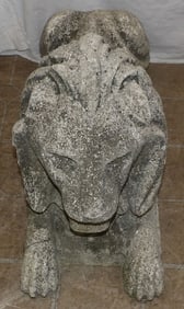 Cast Concrete Reclined Lion Statue