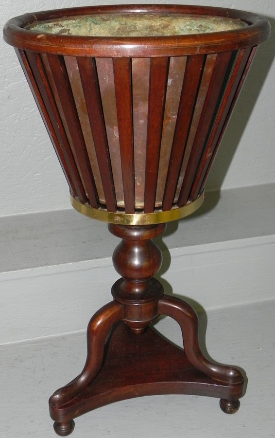 19th Century wine cooler with original bucket.: 19th Century wine cooler with original bucket. 13 1/2" diameter x 23 3/4" tall.