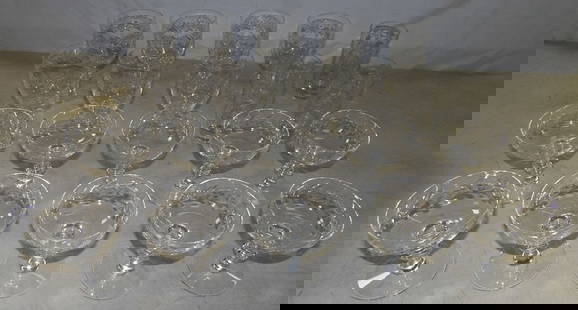 Lot of Cut Stemware: Lot of Cut Stemware. Up to 5 1/2" H 3" W 3 1/2" D ALL DESCRIPTIONS AND ANY CONDITION STATEMENT GIVEN BY LANGSTON AUCTION GALLERY ARE STRICTLY OPINIONS AND LANGSTON'S SHALL HAVE NO RESPONSIBILITY FOR