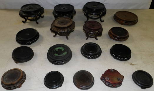 Lot of Oriental Stands : Lot of Oriental Stands . Up to 4" H 6 1/2" W 7" D ALL DESCRIPTIONS AND ANY CONDITION STATEMENT GIVEN BY LANGSTON AUCTION GALLERY ARE STRICTLY OPINIONS AND LANGSTON'S SHALL HAVE NO RESPONSIBILITY FOR