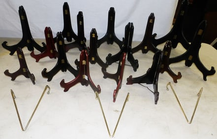 Lot of Wood Plate Stands