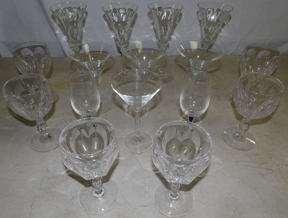 Lot of Stemware, (Some with Hollow Stems): Lot of Stemware, (Some with Hollow Stems). Up to 8 1/2" H 3 1/2" W 3" D ALL DESCRIPTIONS AND ANY CONDITION STATEMENT GIVEN BY LANGSTON AUCTION GALLERY ARE STRICTLY OPINIONS AND LANGSTON'S SHALL HAVE N