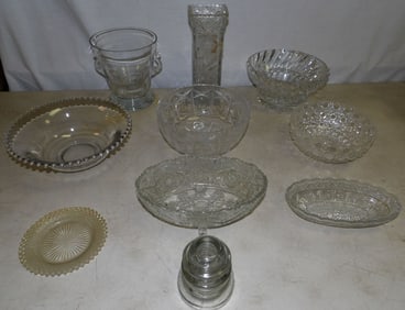 Lot of Press & Cut Glass Items