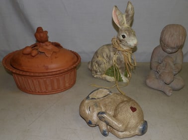 Lot of Ceramic, Resin, & Pottery Figures & Items