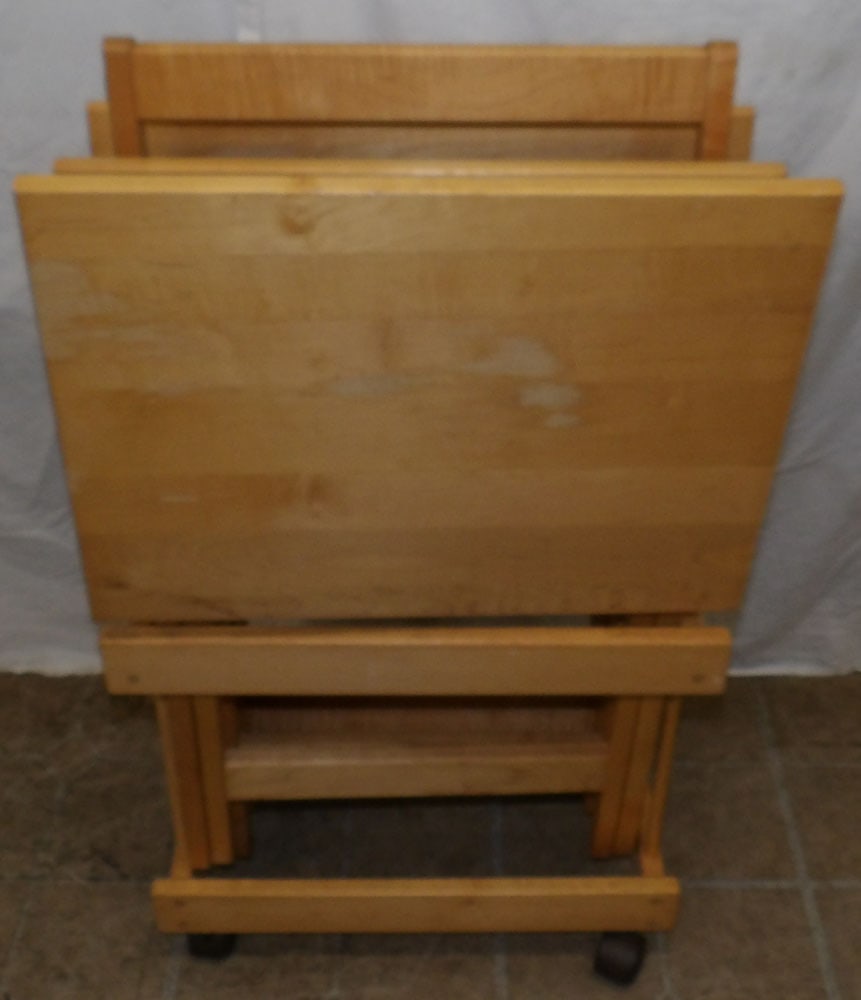 set of maple tv trays (1 of 8)