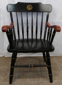 black lacquered and cherry college arm chair by Bent Brothers